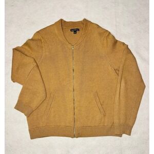 J.Crew Mercantile Full Zip Sweater‎ Jacket Knit Cardigan Pockets Tan MEDIUM